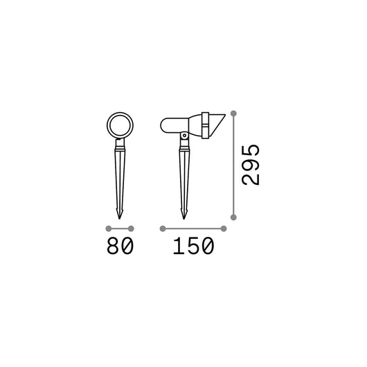 Piantana Moderna Da Esterno Terra Alluminio Antracite 1 Luce Gu10