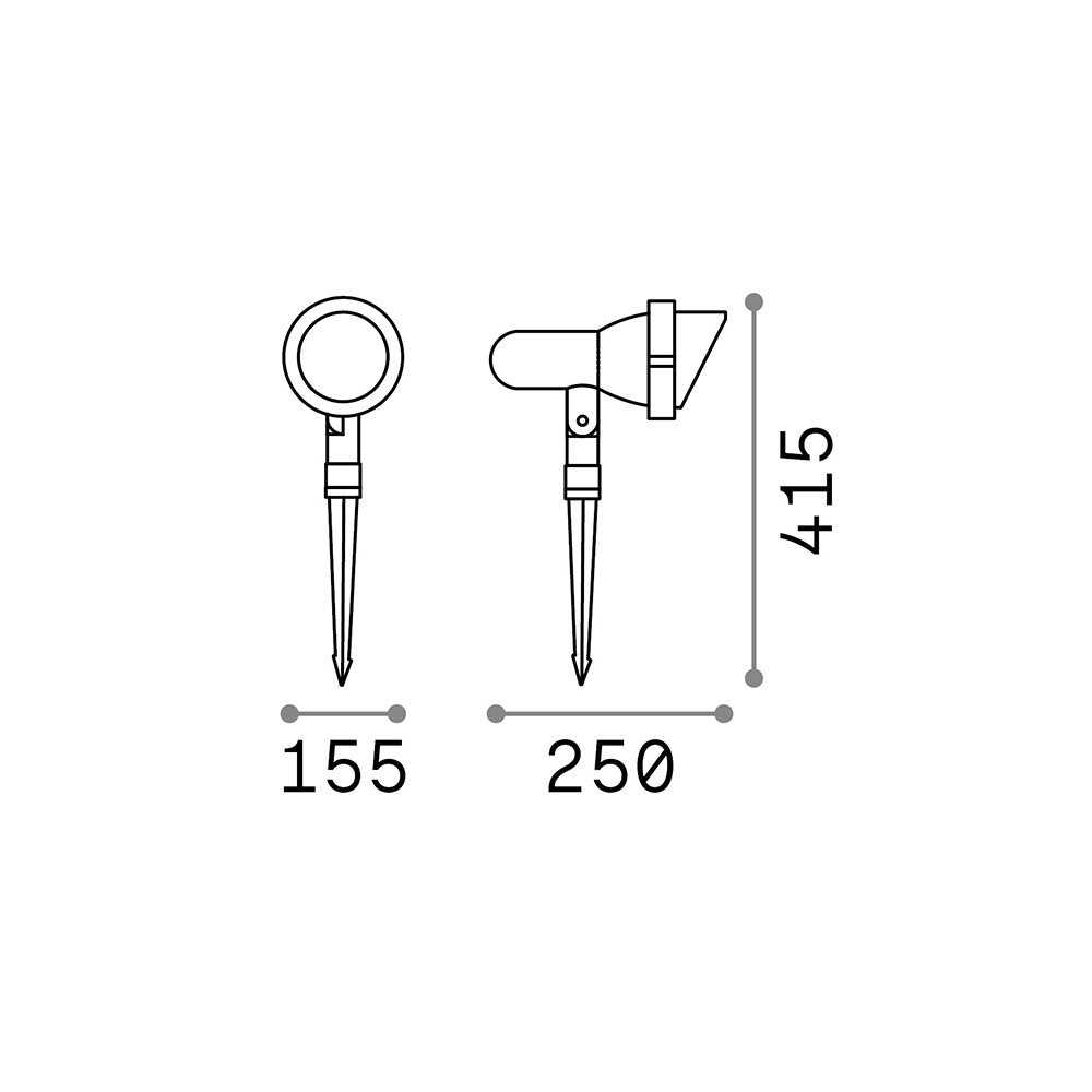 Piantana Moderna Da Esterno Terra Alluminio Antracite 1 Luce E27