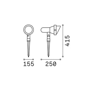 Piantana Moderna Da Esterno Terra Alluminio Antracite 1 Luce E27