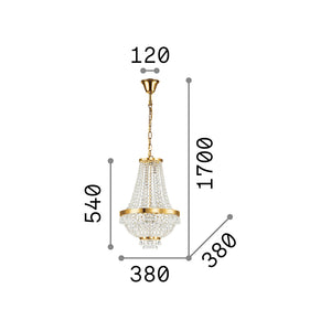 Lampadario Classico Caesar Metallo-Cristallo Cromo 6 Luci G9 3W 3000K Luce Calda