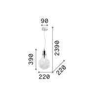 Sospensione Moderna Luce Metallo Trasparente 1 Luce E27 Small