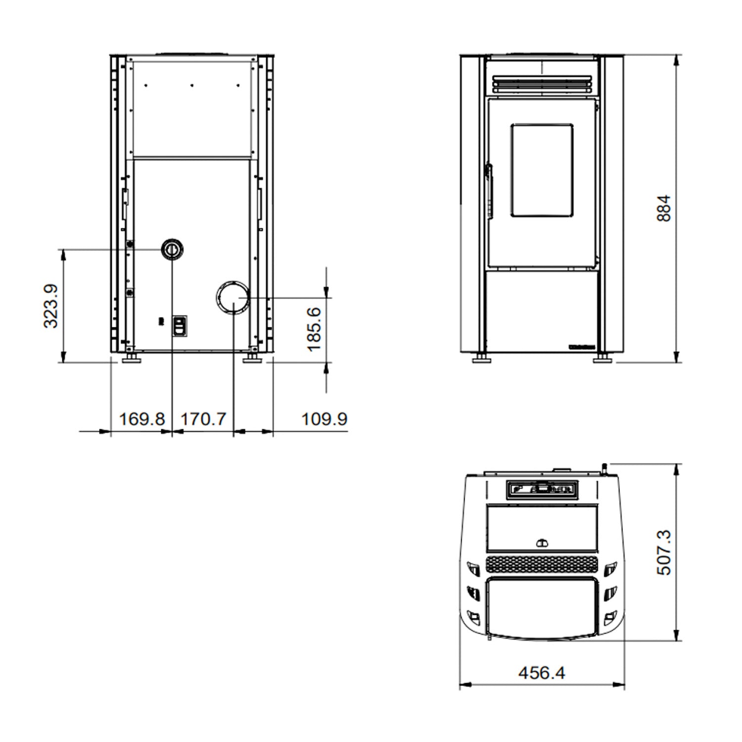 Extraflame Nordica Raffaella Idro 2.0 - Termostufa A Pellet Ventilata 19Kw