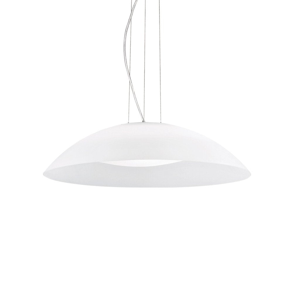 Sospensione Moderna Lena Vetro Bianco 3 Luci E27 D64Cm