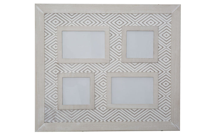 Cornice da Appendere Hypnos 46x4x41 cm MDF e Vetro Bianco e Grigio