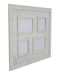 Cornice da Appendere Hypnos 46x4x41 cm MDF e Vetro Bianco e Grigio