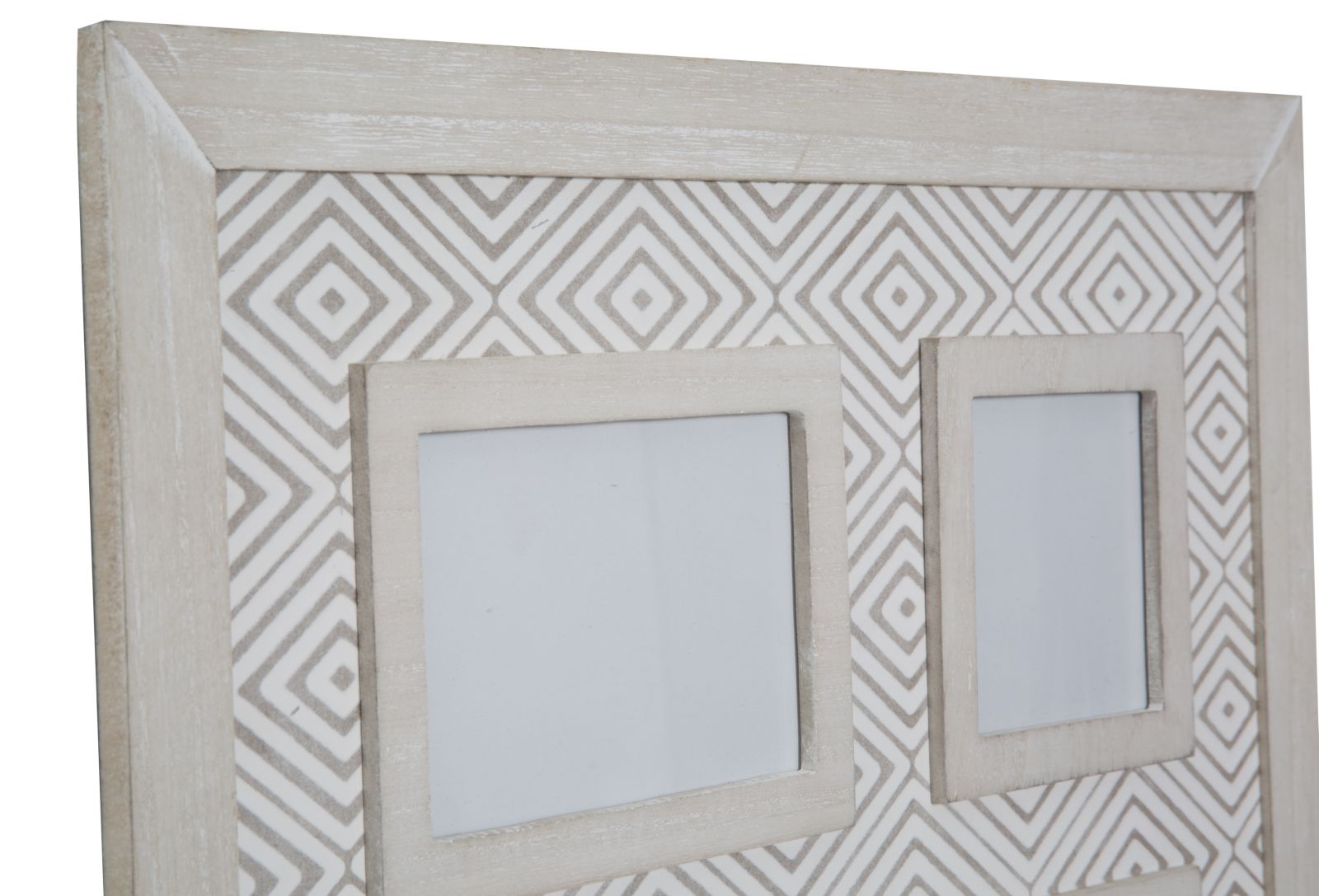 Cornice da Appendere Hypnos 46x4x41 cm MDF e Vetro Bianco e Grigio