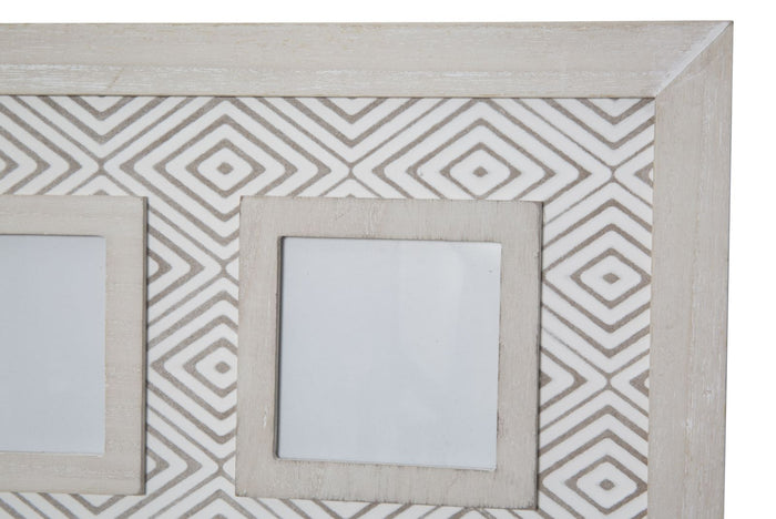 Cornice da Appendere Hypnos 46x4x41 cm MDF e Vetro Bianco e Grigio