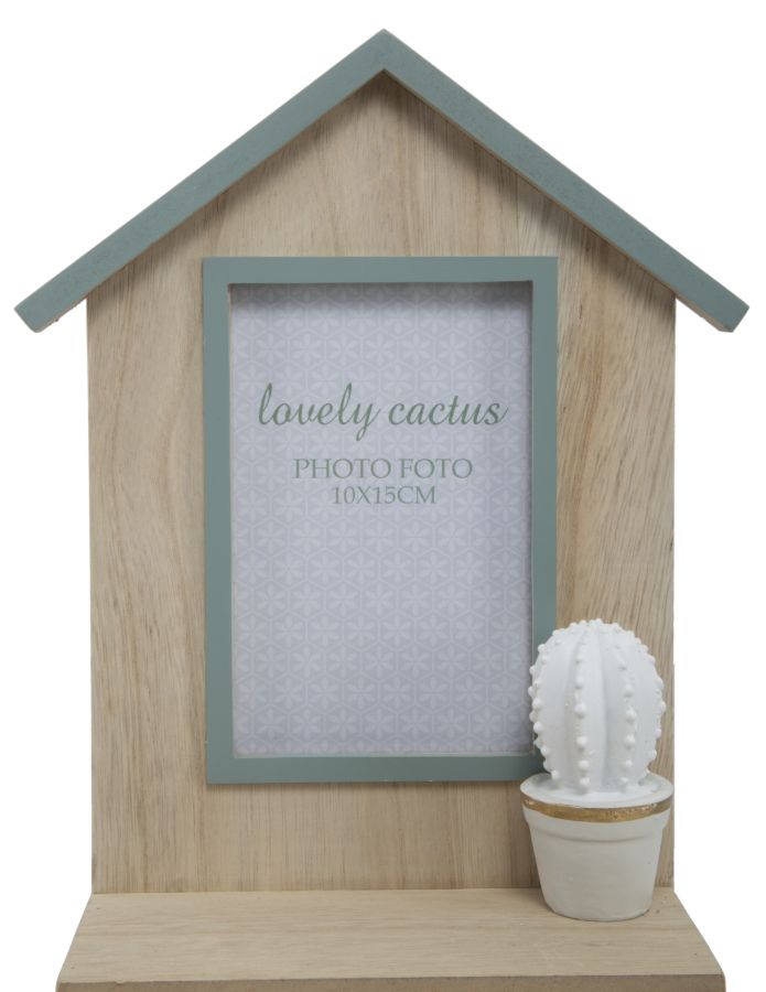 Cornice Cactus con Cassetto 20,5x8,5x31 cm MDF e Vetro Grigio