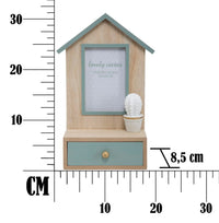 Cornice Cactus con Cassetto 20,5x8,5x31 cm MDF e Vetro Grigio