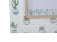 Cornice Cactus 22x1x27 cm MDF e Vetro Verde