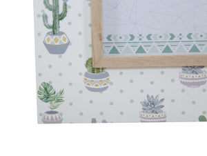 Cornice Cactus 22x1x27 cm MDF e Vetro Verde