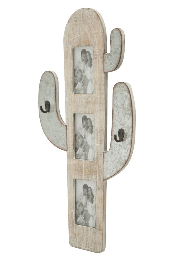 Cornice da Muro Cactus 39x3x71,5 cm in Ferro e MDF