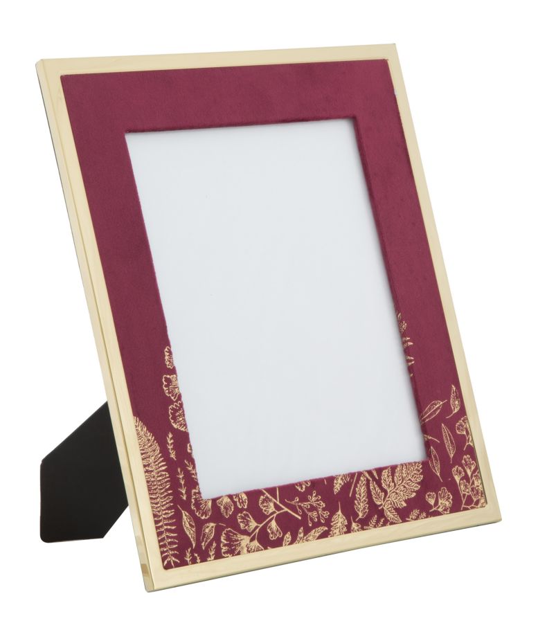 Cornice Glam 28x1,5x33,5cm in Ferro MDF e Vetro Bordeaux e Oro