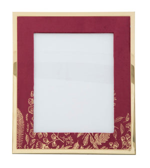 Cornice Glam 28x1,5x33,5cm in Ferro MDF e Vetro Bordeaux e Oro