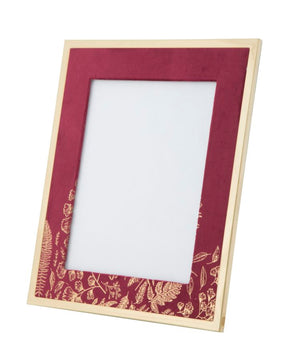 Cornice Glam 28x1,5x33,5cm in Ferro MDF e Vetro Bordeaux e Oro