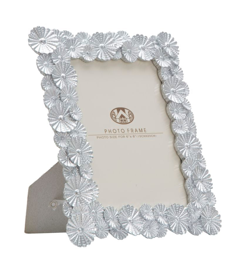 Cornice Phix 27x2x33 cm in Poliresina e Vetro Argento