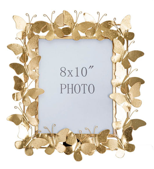 Cornice Butterfly Glam 35x15x38 cm in Ferro e Vetro Oro