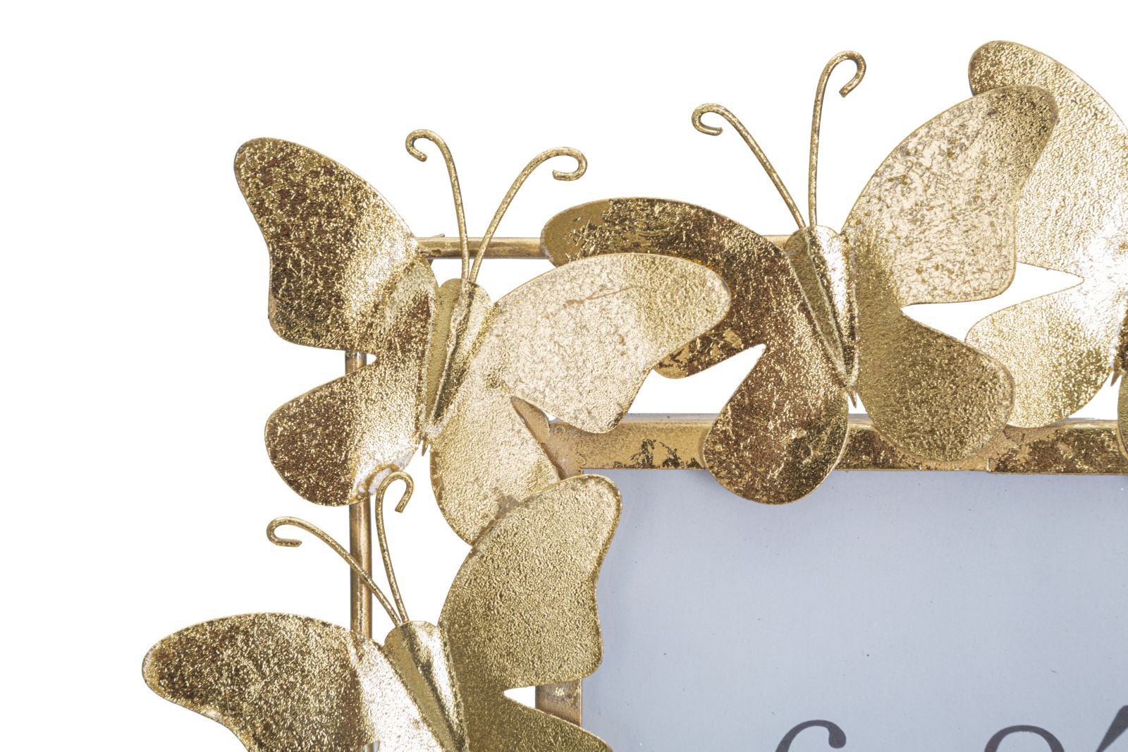 Cornice Butterfly Glam 28x11,5x30,5 cm in Ferro e Vetro Oro