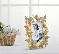 Cornice Butterfly Glam 28x11,5x30,5 cm in Ferro e Vetro Oro