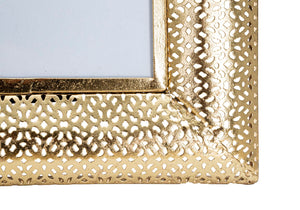 Cornice Glam Holes 25x12x31 cm in Ferro e Vetro Oro