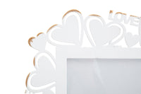 Cornice Heart 25x14,5x27,7 cm in Ferro e Vetro Bianco e Oro