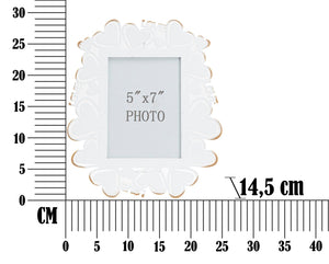 Cornice Heart 25x14,5x27,7 cm in Ferro e Vetro Bianco e Oro