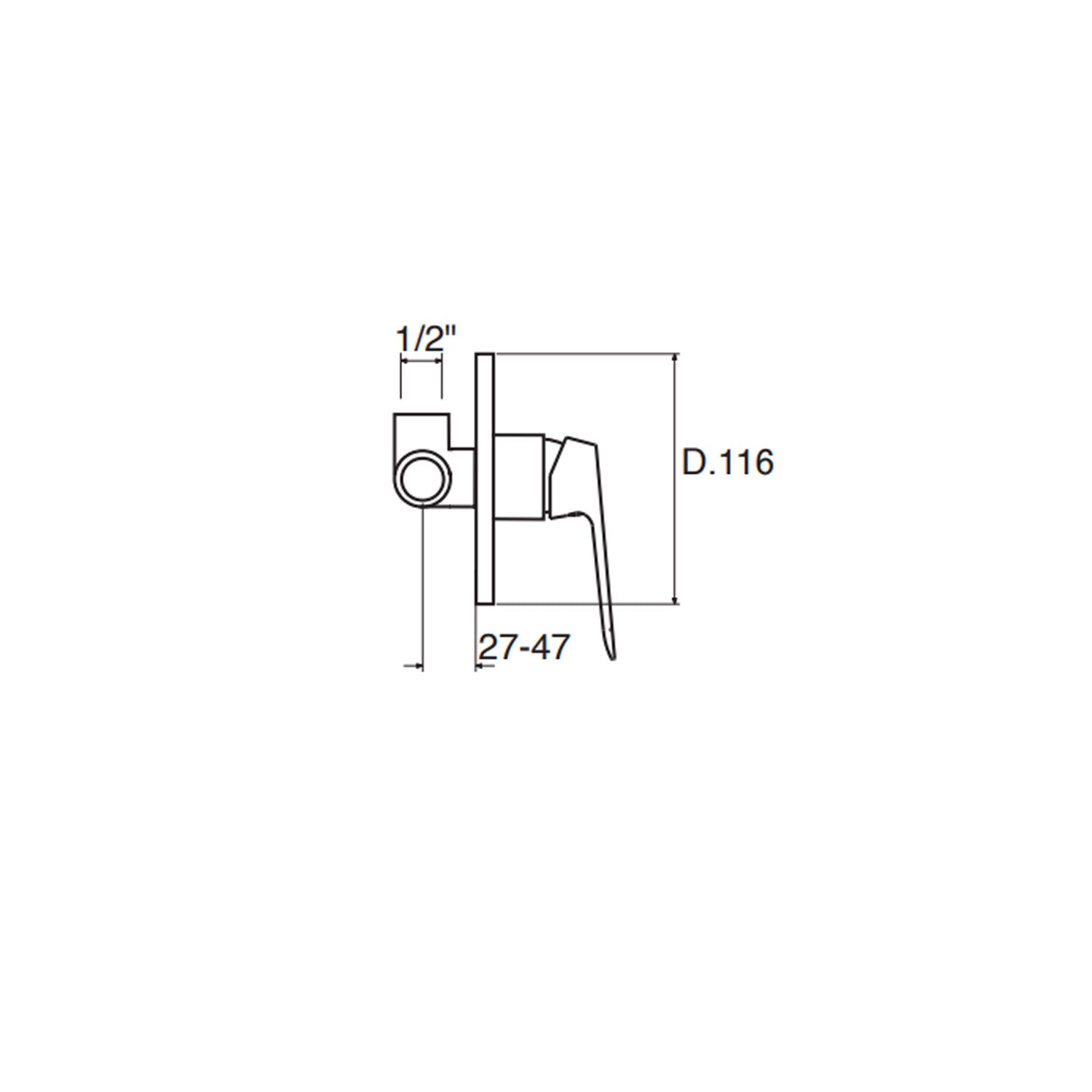 Monocomando incasso doccia in ottone cromato serie Sky Keller taps