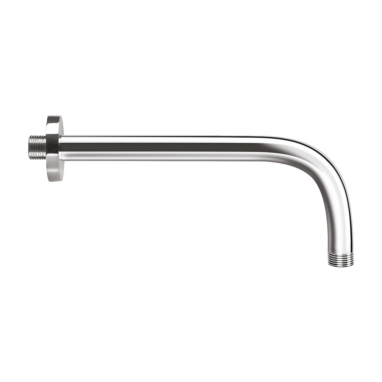 Soffione doccia tondo in acciaio inox da 20 cm completo di braccio doccia da 34 cm