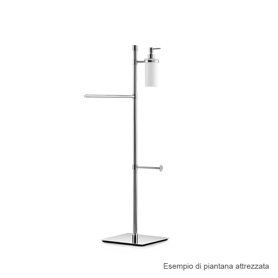 Piantana bassa attrezzabile in ottone cromato con base quadrata Lineabeta collezione Ranpin