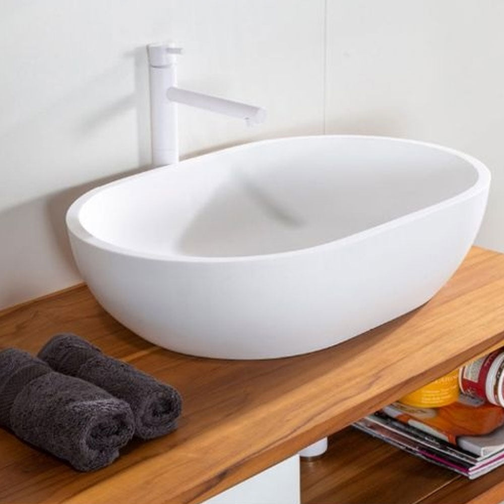 Lavandino da appoggio 'Pool Basin' in Istone cm 58x38x14,5h by Cipi