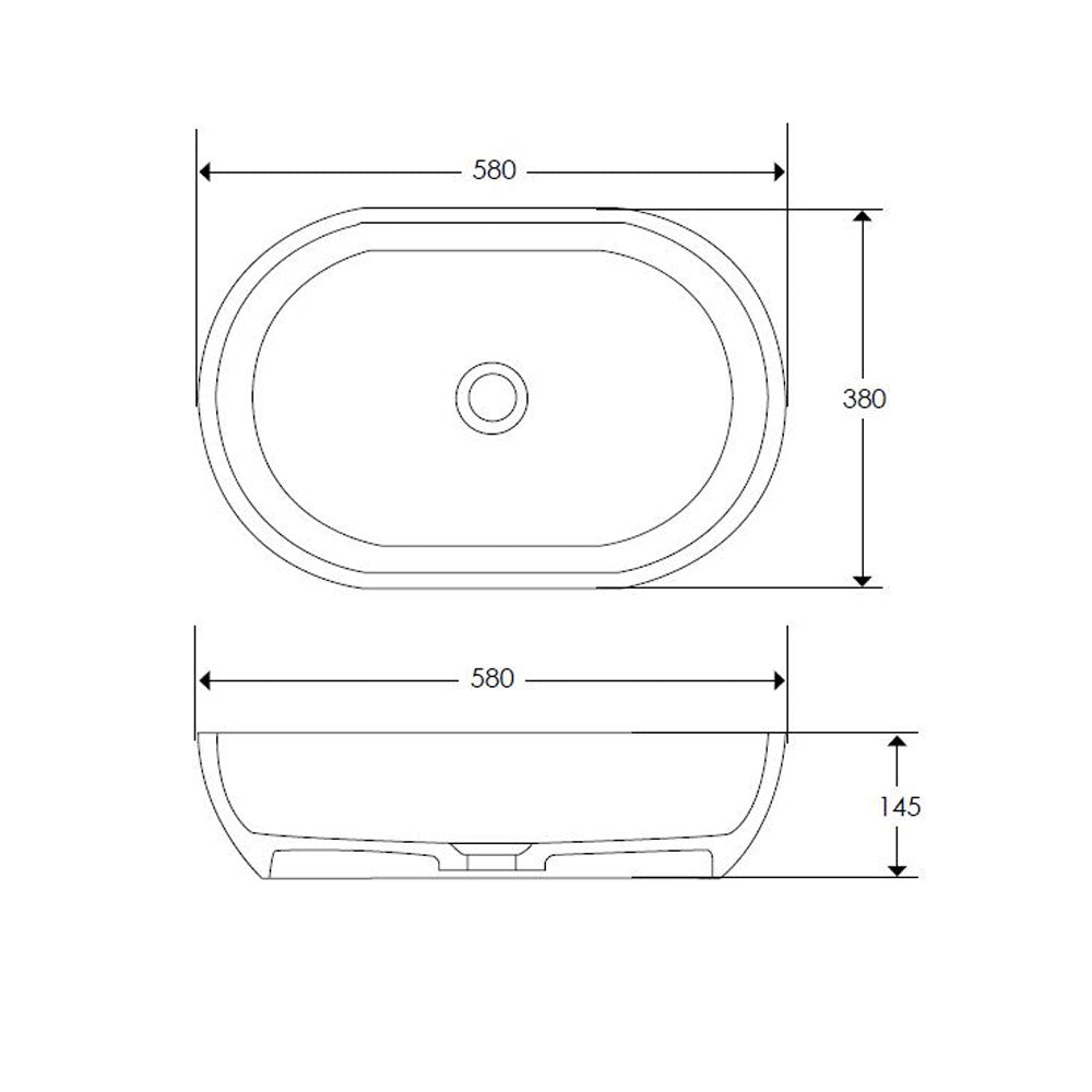 Lavandino da appoggio 'Pool Basin' in Istone cm 58x38x14,5h by Cipi