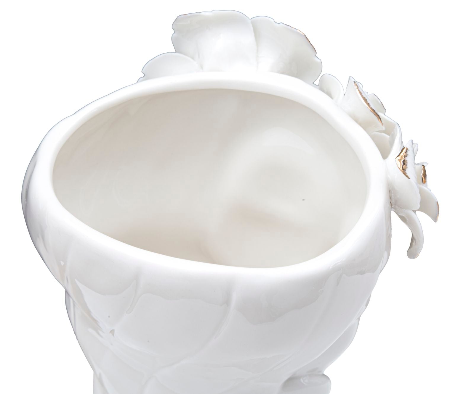 Vaso Woman Cute 14,8x13x29 cm Porcellana Bianco e Oro