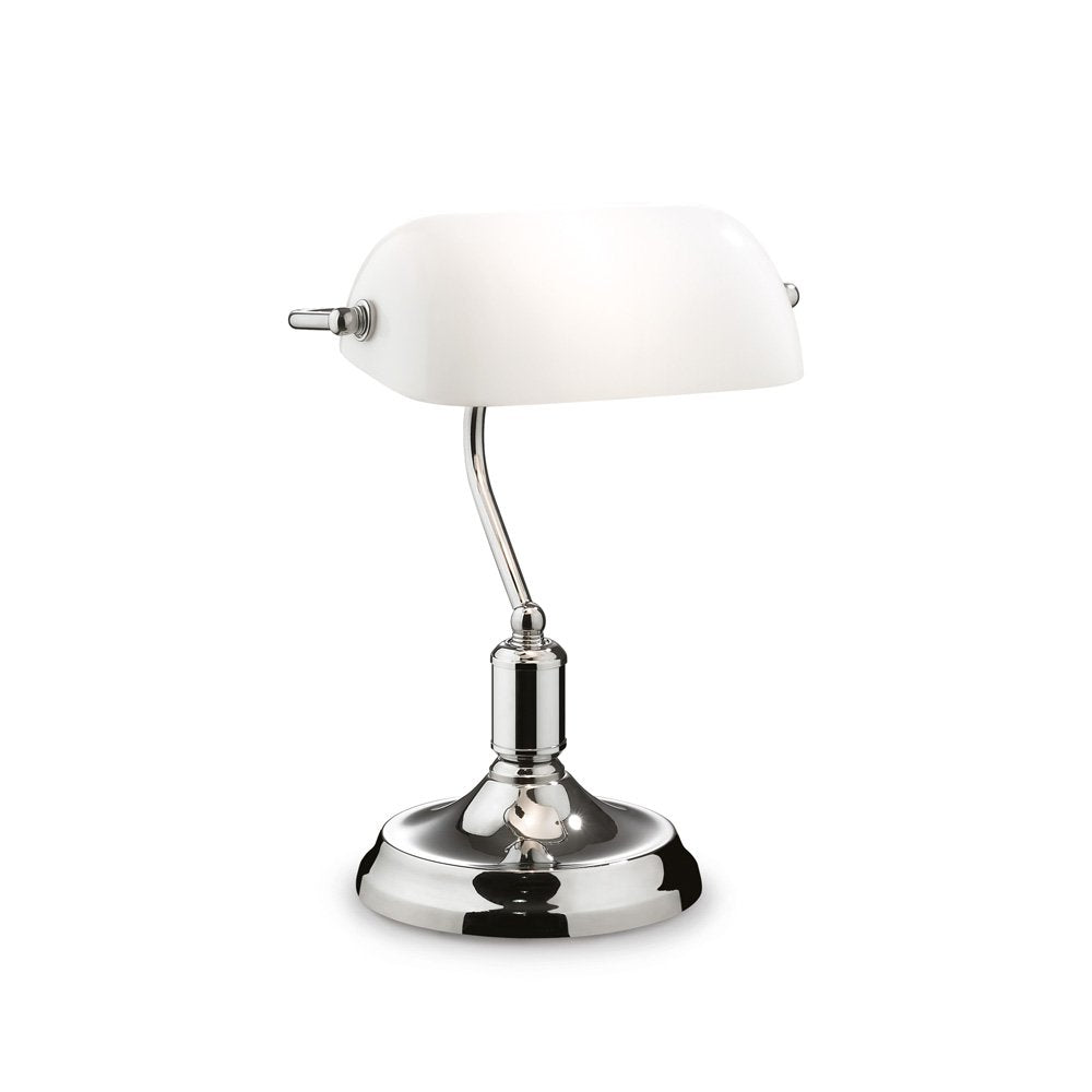 Lampade Da Scrivania - Ufficio Classico Lawyer Metallo Cromo 1 Luce E27