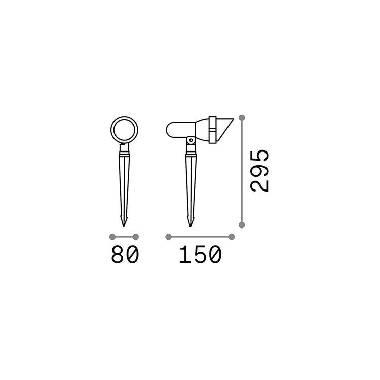 Piantana Moderna Da Esterno Terra Alluminio Nero 1 Luce Gu10