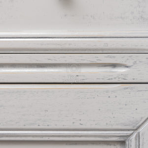Cassettiera Luxury settimino in legno bianco crackle 150 cm