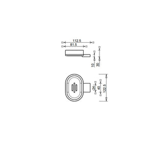 Porta Sapone da parete 'Satu' in cemento by Cipi - cm 12,2 x11,2 x 3h - Supporto in alluminio verniciato - Nero