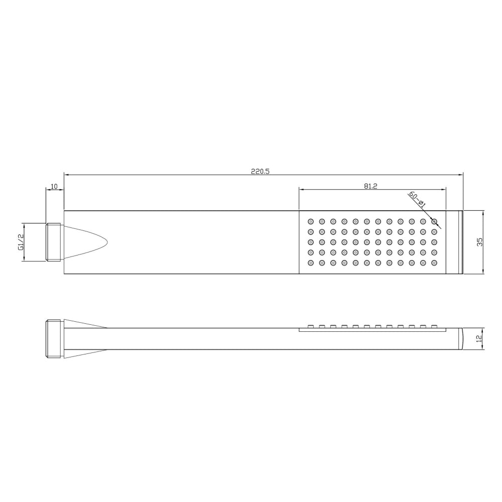 Composizione doccia ARES con soffione ultraslim 250x250 mm, doccetta e miscelatore 2 vie