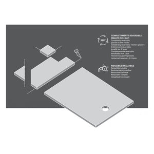 Piatto doccia in ceramica alta pressione effetto levigato 120x70 colore Avorio Petra H3