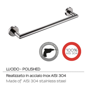 Portasalviette 30 cm in Acciaio Inox AISI 304 Gedy serie Project - Lucido