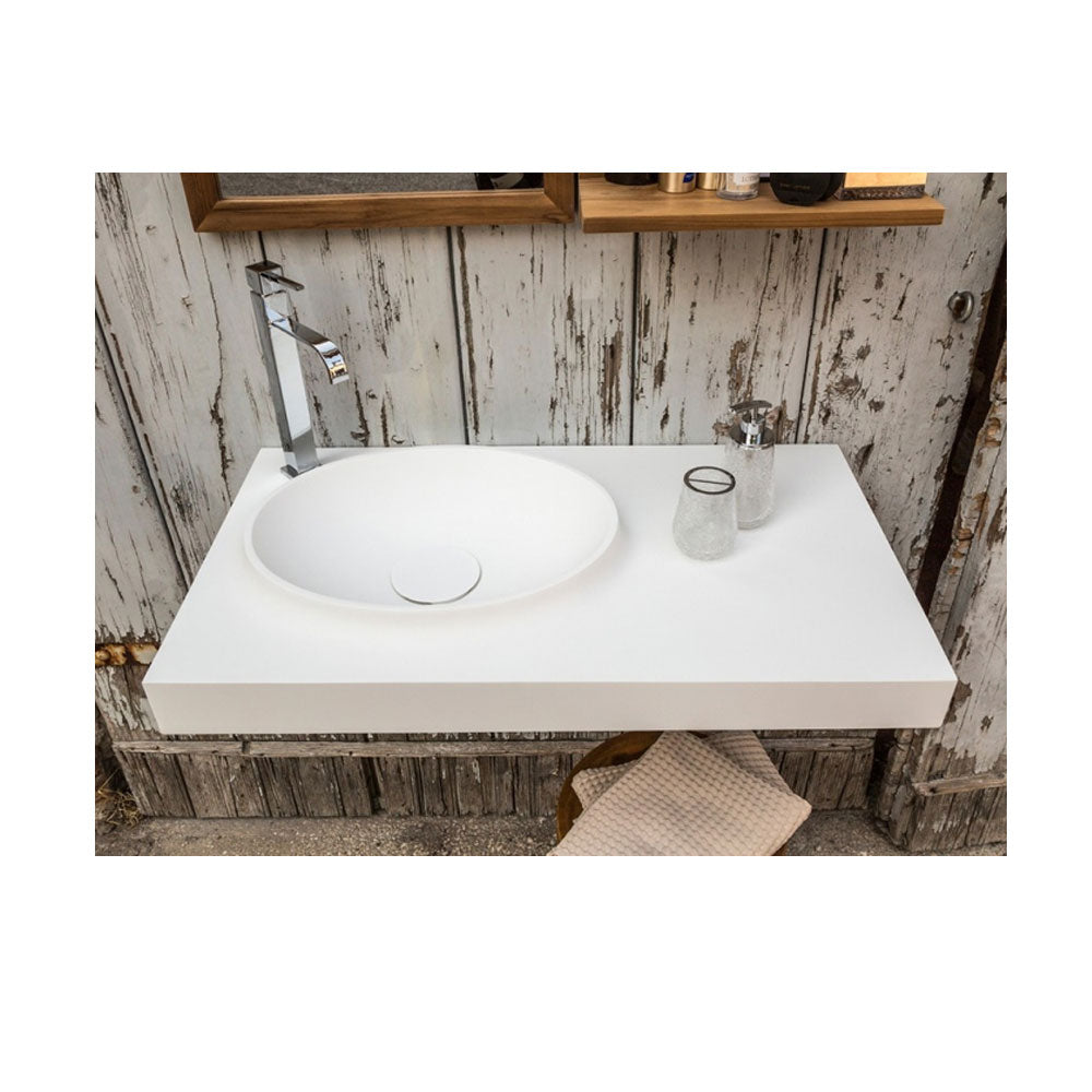 Lavandino da appoggio 'Atollo Basin' in Istone cm 90x50x10h by Cipi