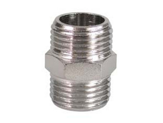 10pz niples maschio ottone cromato - m 1/2" fer92593