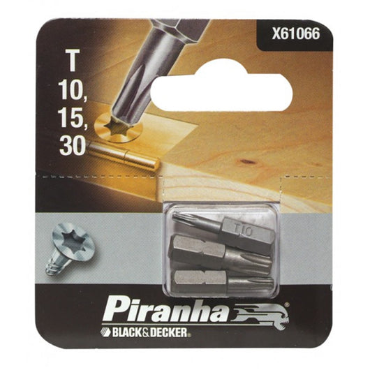 Inserti torx t 10 - t 15 - t30 mm 25 pezzi 3 piranha x61066