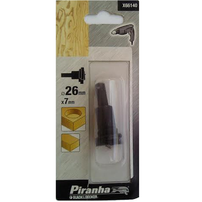 Fresa per legno per cerniere mm 26x7 piranha x66140 black + decker