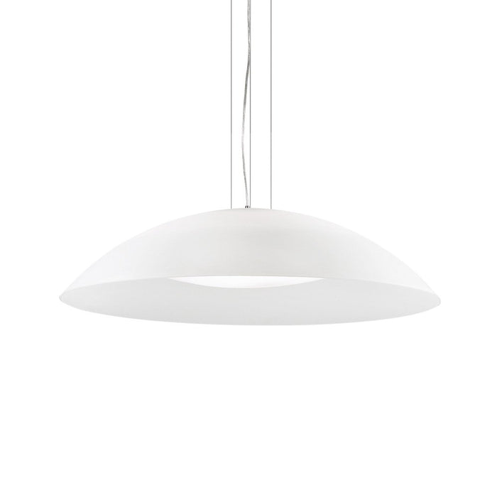 Sospensione Moderna Lena Vetro Bianco 3 Luci E27 D74Cm