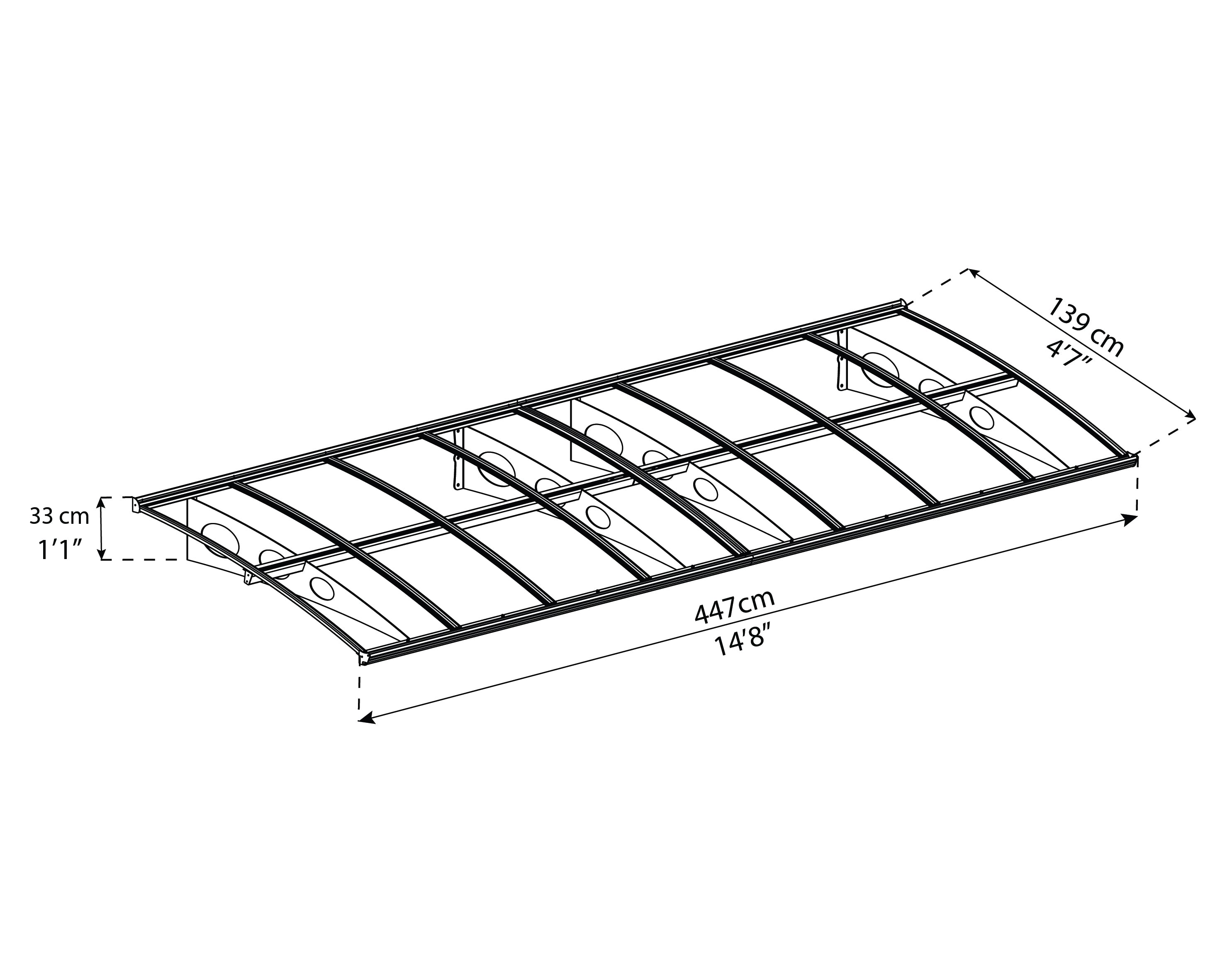 Canopia Herald Pensilina Da Esterno  447X140 cm Doppio Strato