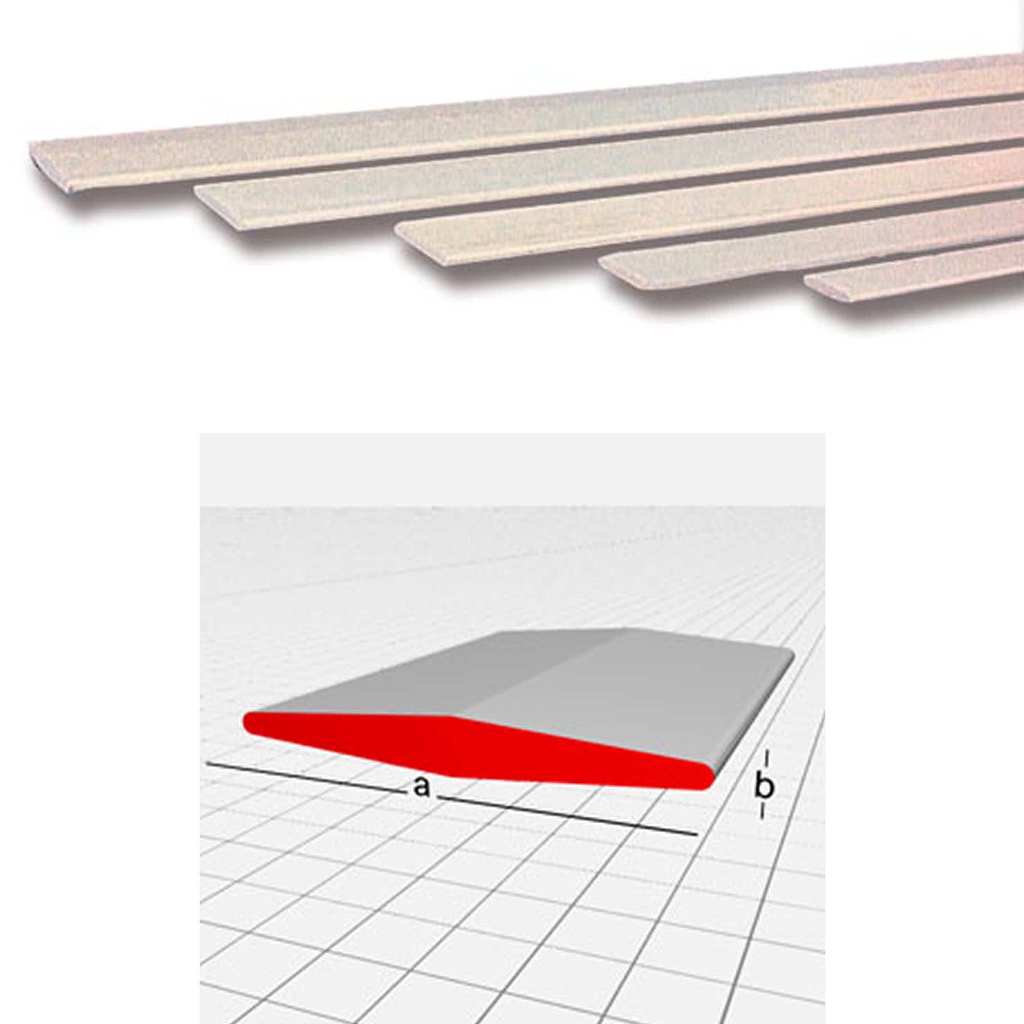 Stecche per vele fiberglass sezione piatta romboidale mt 2