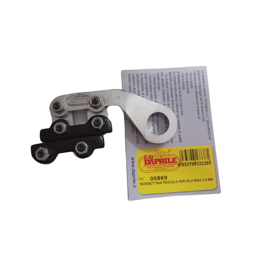 MORSETTO MORSETTA TENDIFILO TENDICAVO AUTOBLOCCANTE CAVO ACCIAIO MAX 1,5-3mm DAPRILE 05869