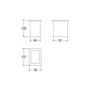 Bicchiere portaspazzolini in ceramica collezione Bamboo di Lineabeta - per apposite mensole a parete