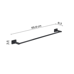 Porta asciugamani sospeso a barra in ottone 'Gran Torino' by Gedy - Nero lucido 65,6 cm