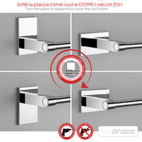 Gedy Portasapone Maine in acciaio inox, Cromall e vetro satinato per fissaggio a incollo